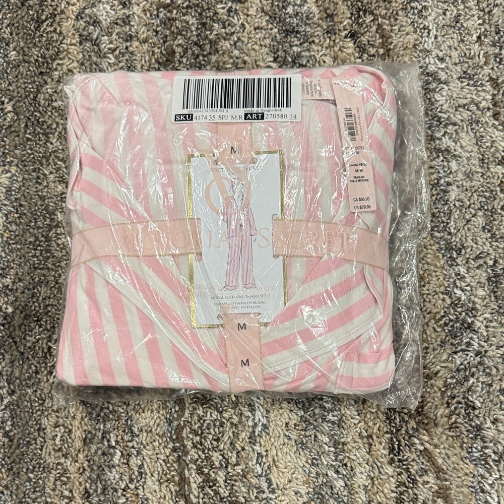 Victoria's Secret Pink Striped Pajama Set